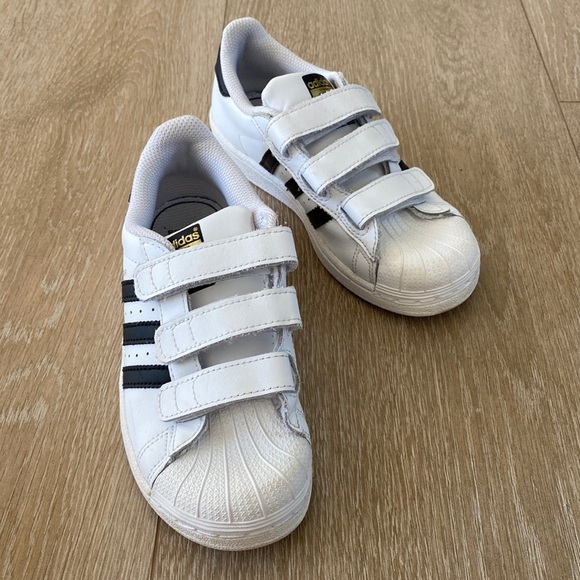 Adidas Ortholite 3 stripe Velcro sneakers, size 1 - Picture 2 of 9